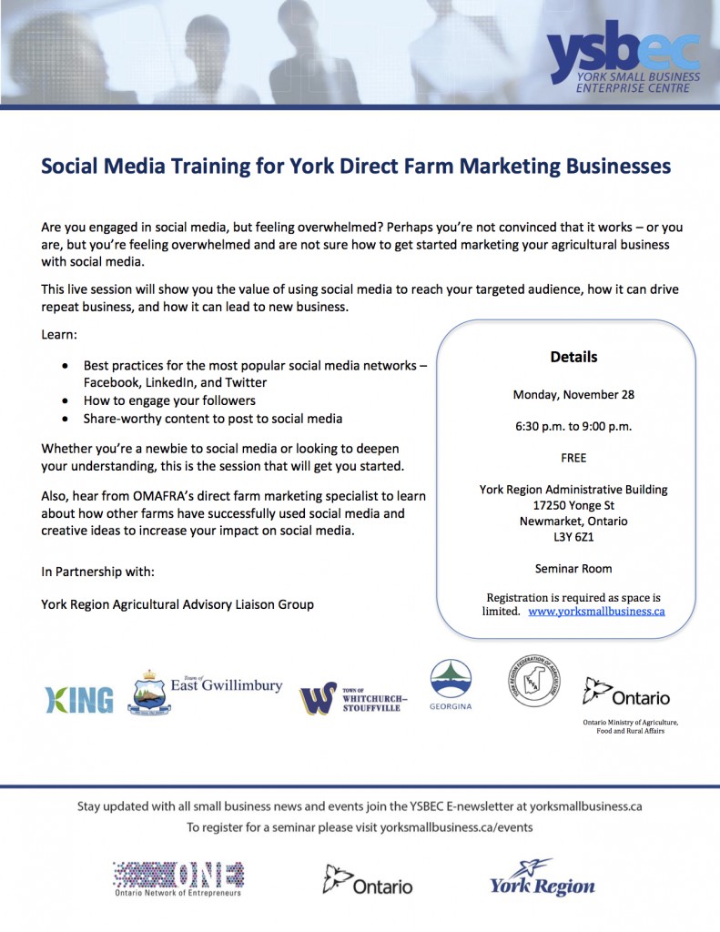 Social Media Training Direct Farm Marketing Businesses