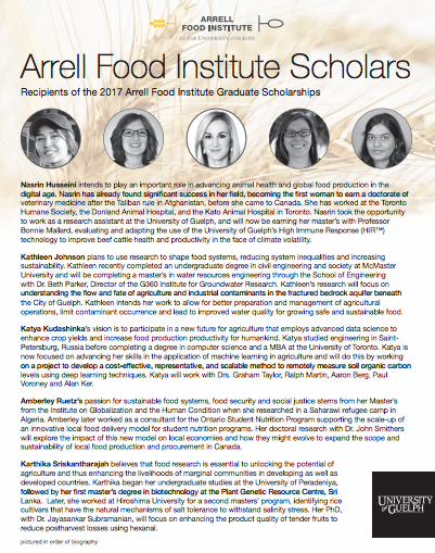 Arrell Food Institute Scholars